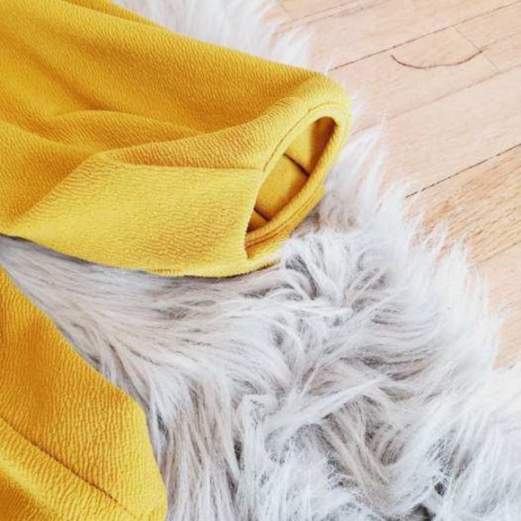 Mustard Color Blouse Pouf Sleeve by Green Envelope - Picture 4 of 5